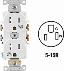 LEVITON Leviton S12-TWR15-00W Wr Tamper Resistant Outlet 15A White