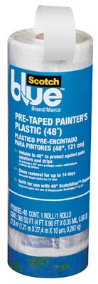 3M 3M PT2093EL-48 Pre-taped Painters Plastic 48x90 Ft