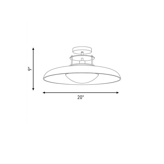 SAVOY HOUSE Savoy House 6-1685-1-143 Gavin 1-Light Ceiling Light 60W 9 Inch Height 20 Inch Width
