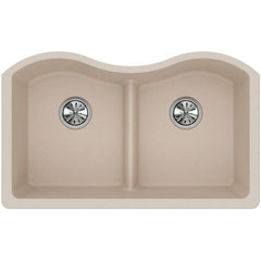 ELKAY Elkay ELGULB3322PT0 Quartz Classic 33 inches x 20 inches x 9-1/2 inches Double Bowl Undermount Sink with Aqua Divide