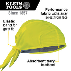 Klein Tools 60546 Cooling Do Rag High-Visibility Yellow 2-Pack