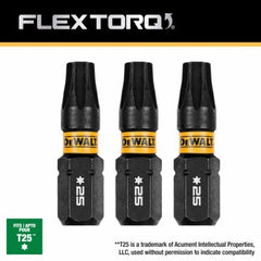 DEWALT Dewalt Accessories DWAF1TX25IR3 Flextorq T25 Bit 3 Pack