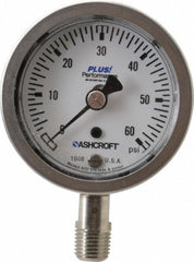 ASHCROFT Ashcroft 95485XLL Pressure Gauge 0-60 Psi 2.5 in Lower Mount