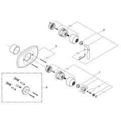 GROHE Grohe 19707EN0 Seabury Pressure Balance Valve Trim 5-1/16 x 7-1/2 x 4-5/16 to 5-1/8 in (45952 cap)
