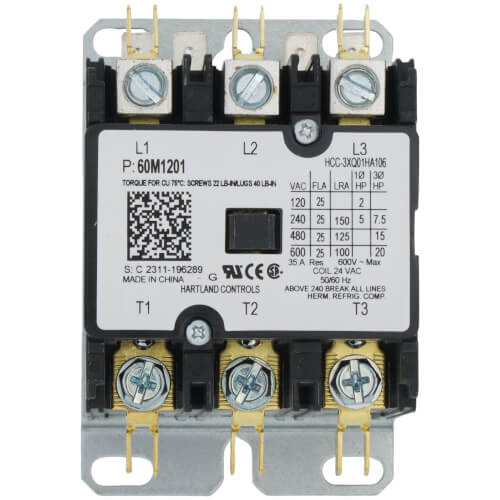 LENNOX Lennox 60M12 24V Coil 3P 25Amp Contactor