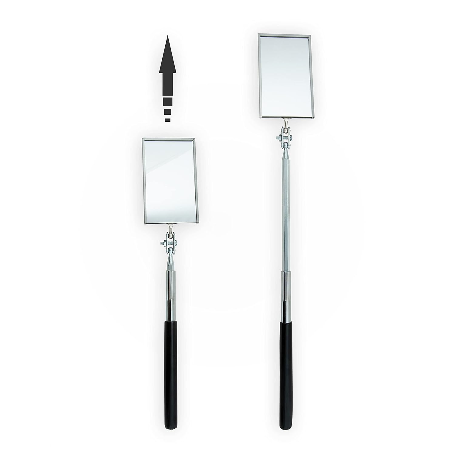 ULLMAN Ullman K-2M Magnifying Telescoping Rectangular Inspection Mirror, 3-1/2 Length x 2-1/8 Width, 11-1/4 to 15-1/4 Extended Handle Length