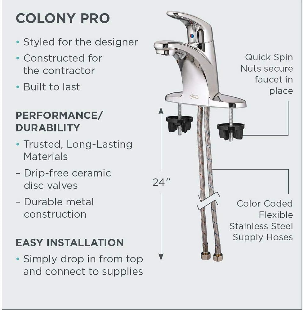 AMERICAN STANDARD American Standard 7074040.002 Colony Pro Single-Handle Kitchen Faucet with Side Spray and Deckplate Polished Chrome
