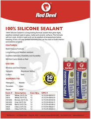Red Devil 0826 100% Silicone Sealant Architectural Grade Waterproof Adhesive 9.8 oz Tube