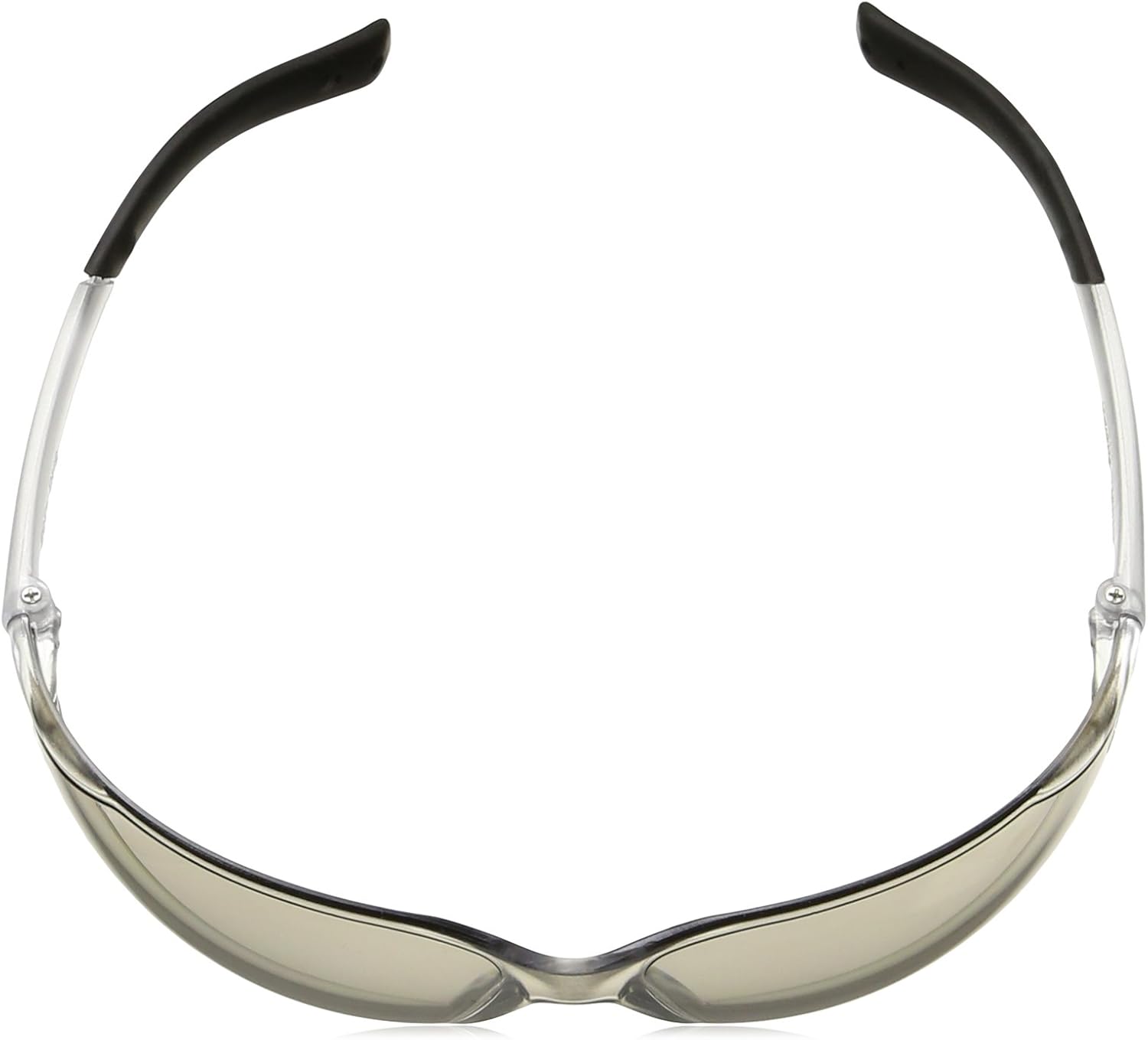 MCR SAFETY MCR Safety BK219 BearKat Polycarbonate Indoor/Outdoor Clear Mirror Lens Safety Glasses with Non-Slip Hybrid Black Temple Sleeve Small