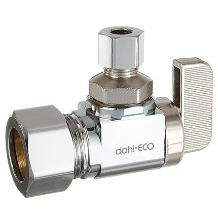 DAHL Dahl Valve 611-33-30 1/2 Nom Comp 5/8 OD x 1/4 OD Comp Angle Supply Stop Lead Free Chrome Plated