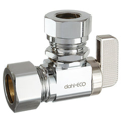 DAHL Dahl Valve 611-33-L5 1/2 Nom Comp x 1/2 OD Comp Angle Supply Stop w/ 1/2 Slip Joint, Lead Free Chrome Plated
