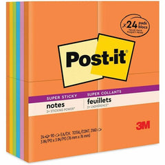 3M 3M MMM65424SSAU Post-it Super Sticky Notes 3 inches x 3 inches 24 Pack (65424SSAU)