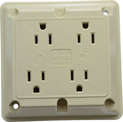 LEVITON Leviton 1254-I Fourplex Receptacle Nema 5-15R 15A 125V Ivory