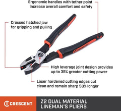 Crescent Z20509CG-06 9.5 Linesman Plier Cushion Grip