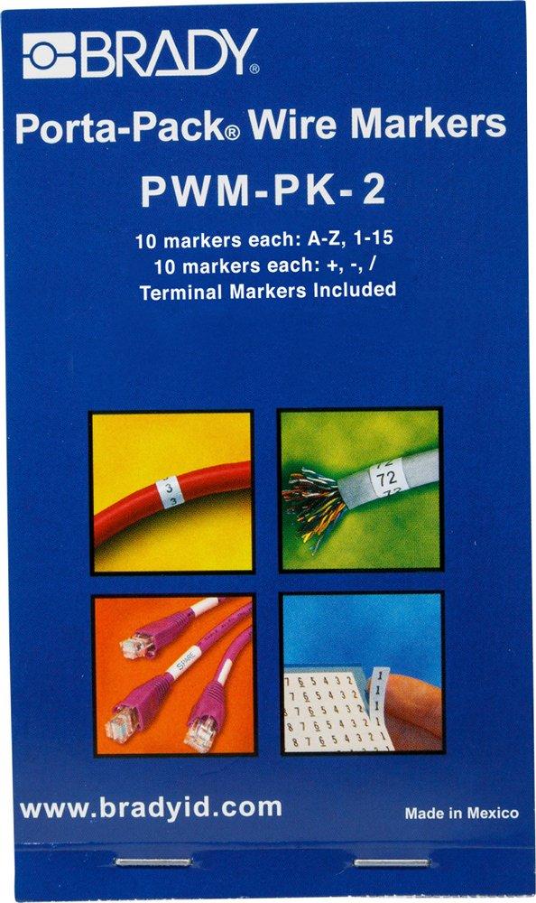 BRADY Brady PWM-PK-2 Porta-Pack Wire Marker Book 1-1/2 Inch Length 0.2 Inch Width