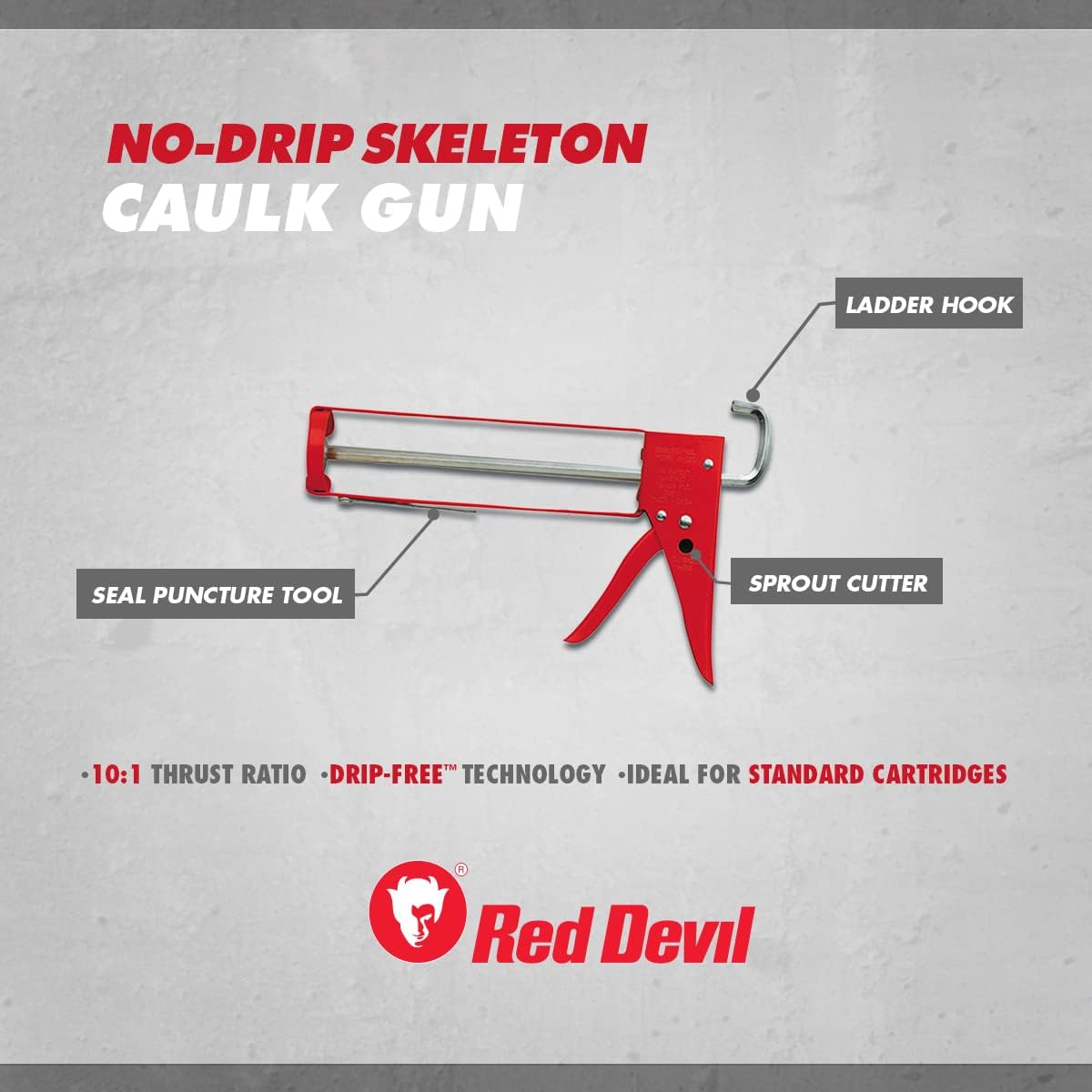 RED DEVIL Red Devil 3984 9 Professional No Drip Caulk Gun