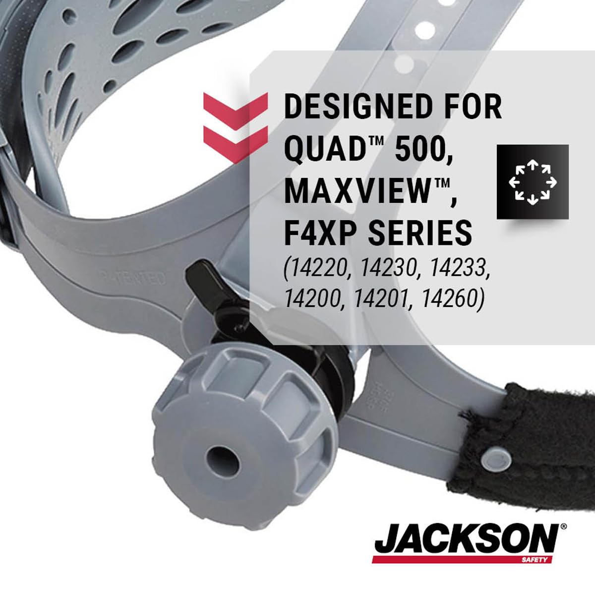 JACKSON SAFETY Jackson Safety 20695 Replacement 370 Speed Dial Face Shield Headgear Fits Quad500 Model 14260