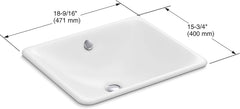 Kohler K-5400-0 Iron Plains Dual-Mount Bathroom Sink Power (20.56) Replacement MPN