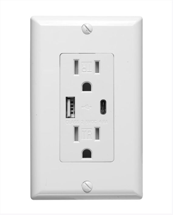 CYBER TECH LIGHTING Cyber Tech Lighting OT2-CA2USB Multi-Plug USB Wall Outlet 15A 125V (2 Sockets)