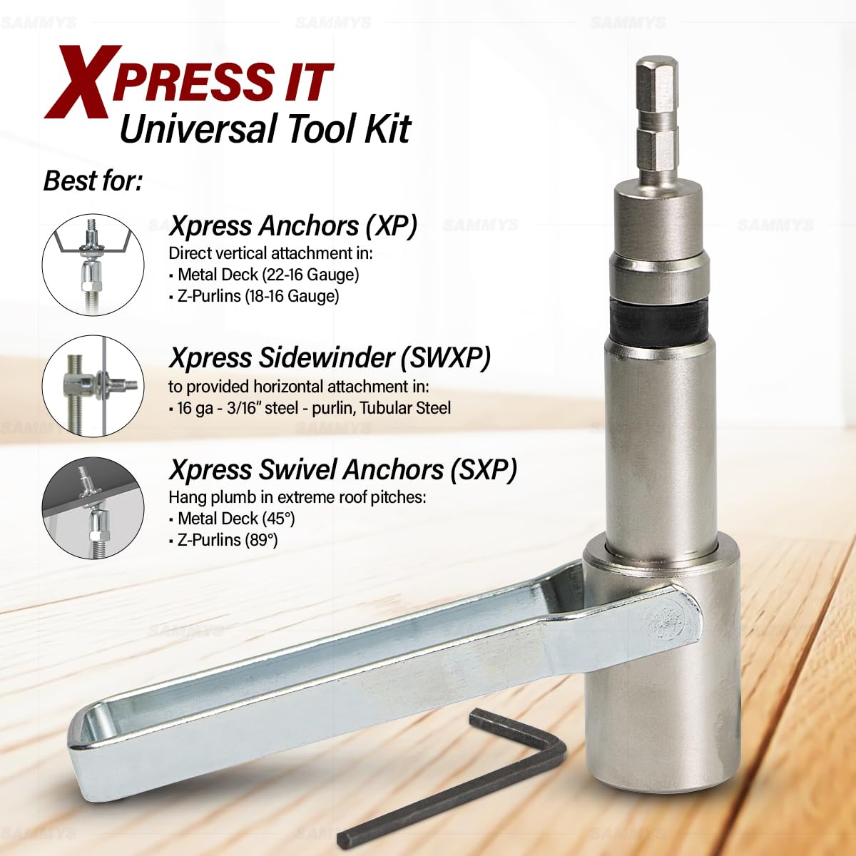 SAMMYS Sammys 8194910 Universal Tool Kit X-Press Rod Anchor Installation