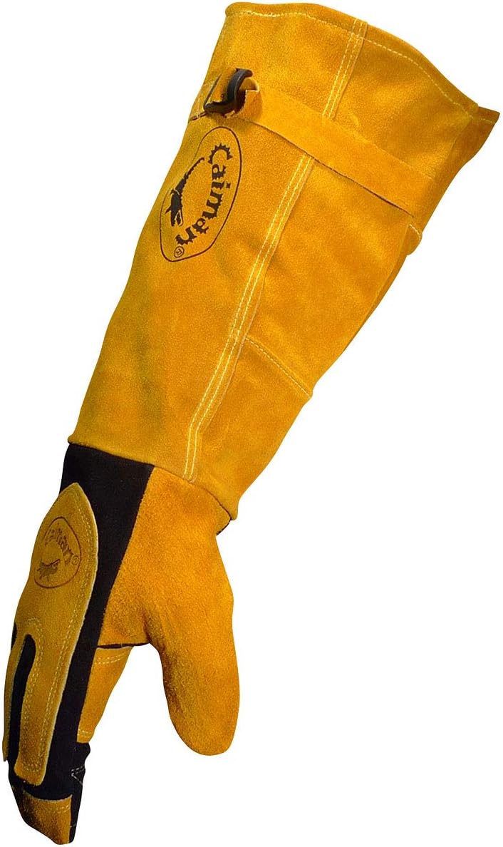 CAIMAN Caiman 1878-5 Premium Split Deerskin MIG/Stick Welding Gloves with Foam Insulation 21-inch