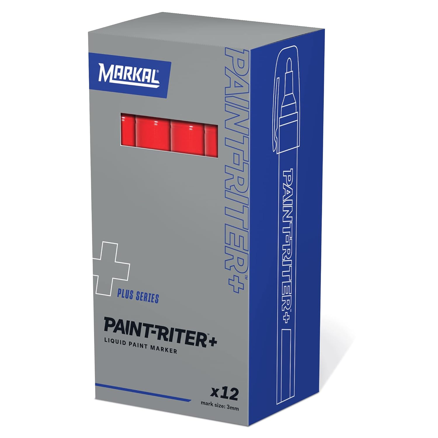 MARKAL Markal 96962 Paint-Riter+ Oily Surface Liquid Paint Marker 1/8 in Bullet Tip Red (Pack of 12)