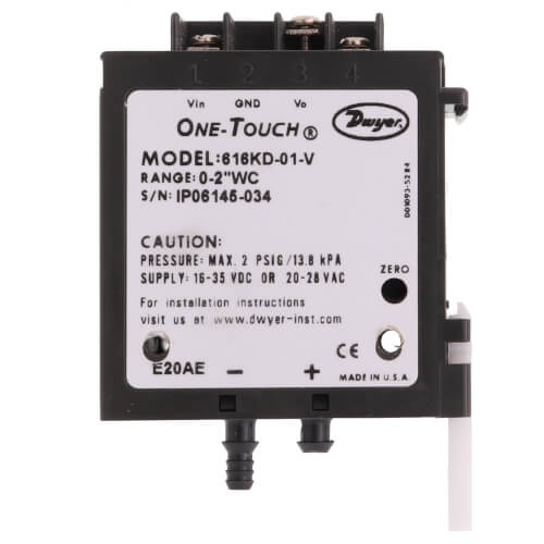 DWYER Dwyer 616KD-A-06 Differential Pressure Transmitter 4-20 mA 0-20 WC