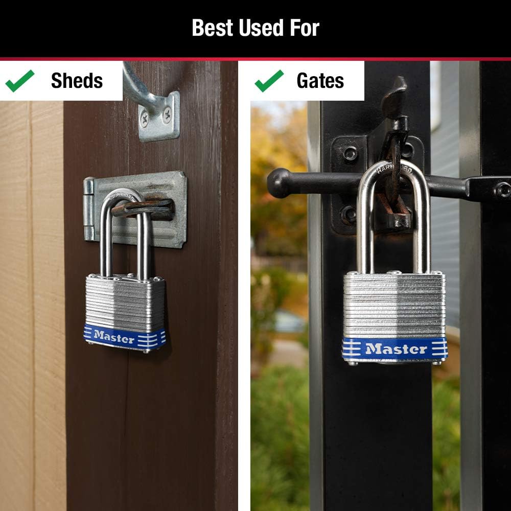 MASTER LOCK Master Lock 3DLF Long Shackle Padlock 1.5 Inch Shackle