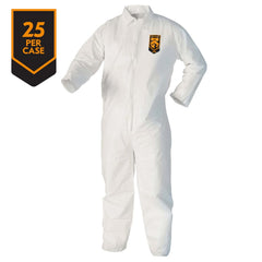 KleenGuard 44305 Coveralls A40 Liquid and Particle Protection 2XL White 25 Garments/Case