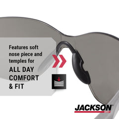 Jackson Safety 50028 SGf Safety Glasses Pack of 12 Hardcoat Anti Scratch Smoke Lenses Gunmetal Frame