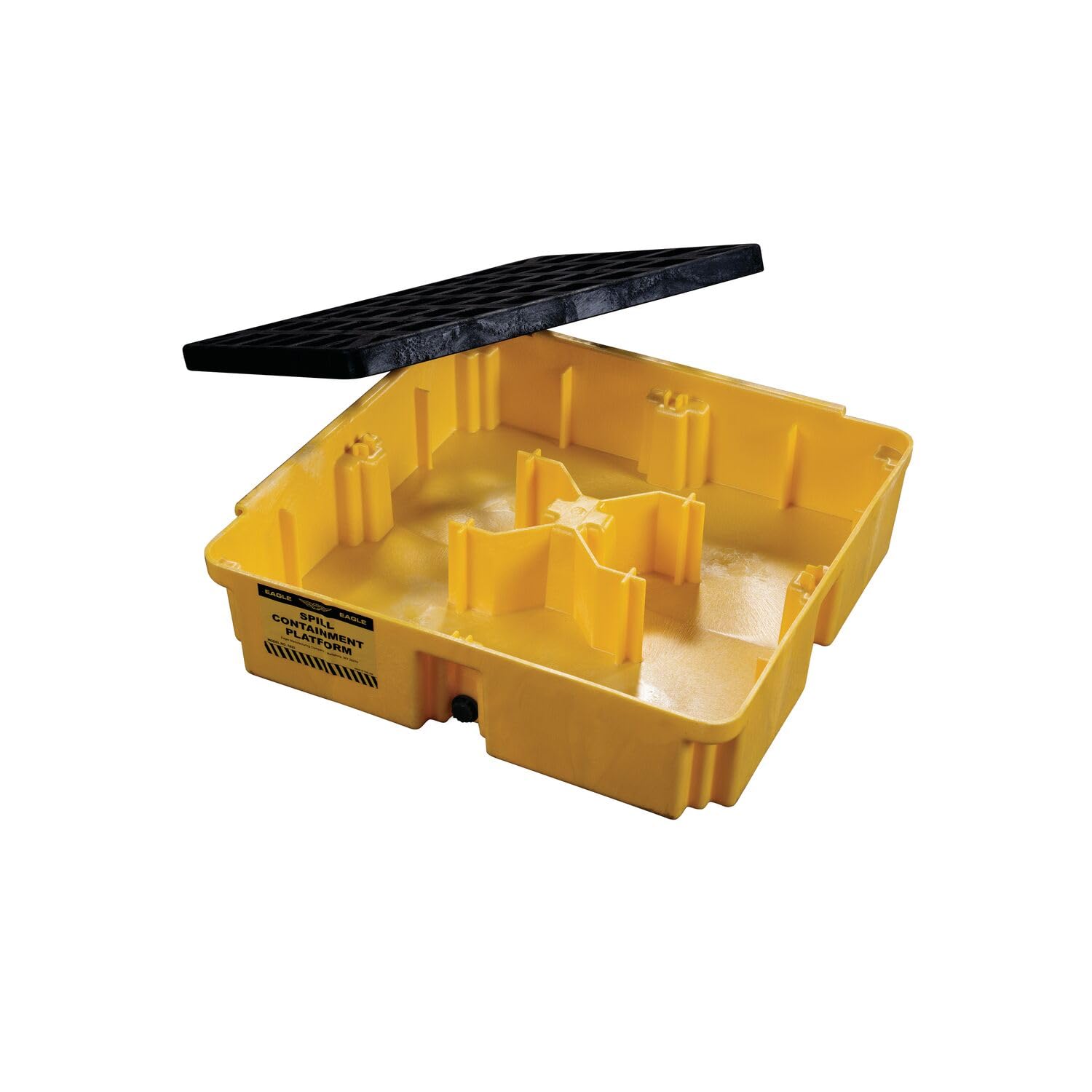 EAGLE GASKET AND PACKING Eagle 1633D Drum Modular Spill Platform with Drain 2000 lbs Yellow