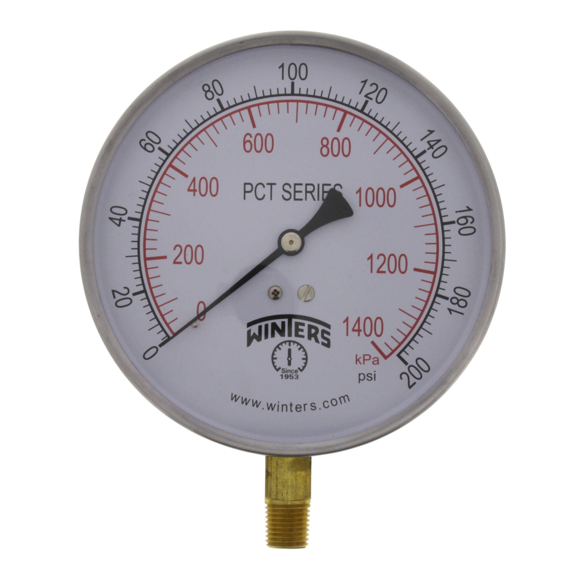 WINTERS INSTRUMENTS Winters Instruments PCT325 4.5 inches PCT Contractor Pressure Gauge (0-200 psi)