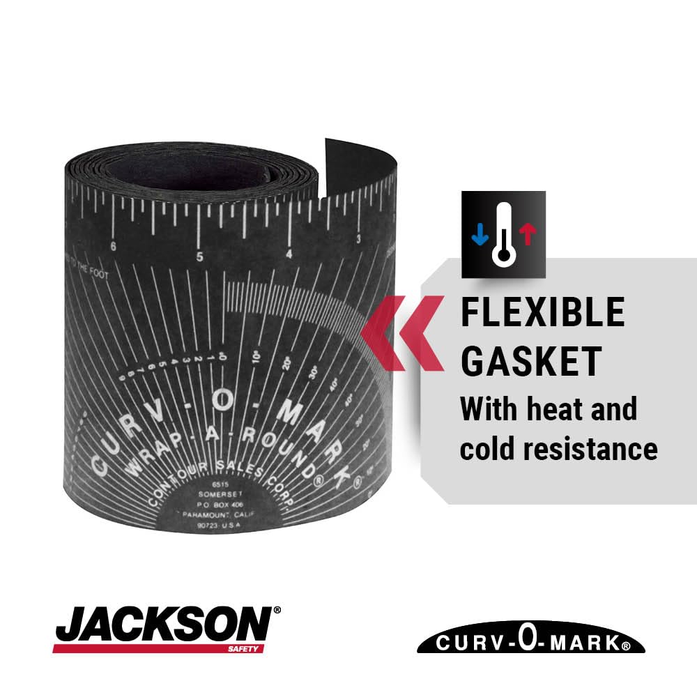 JACKSON SAFETY Jackson Safety 14754 Flexible Wrap-A-Round Pipe Marking Tool 4 to 12 Inch Diameter Black XL