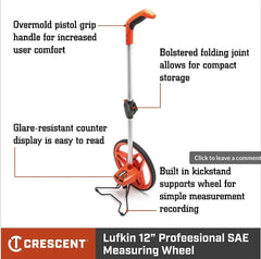 Lufkin PSMW48N Crescent Lufkin 12 Professional SAE Measuring Wheel