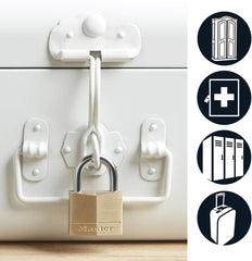 Master Lock 140T Solid Brass Padlock with Key, 2 Pack, Keyed-Alike