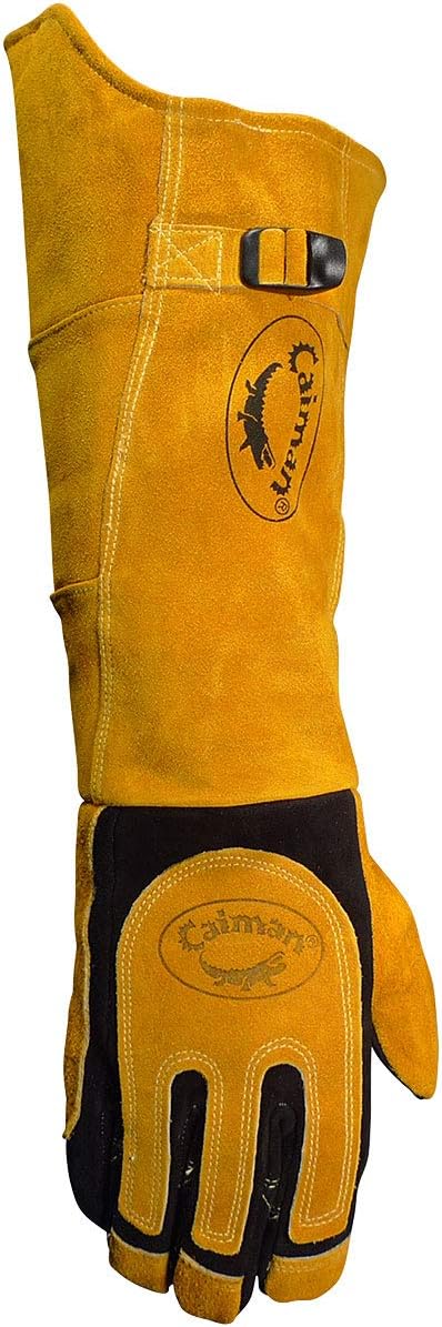 CAIMAN Caiman 1878-5 Premium Split Deerskin MIG/Stick Welding Gloves with Foam Insulation 21-inch
