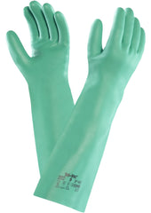 Ansell 37-185-10 Sol-Vex Unlined Nitrile Gloves Size 10 Green 22 Mil