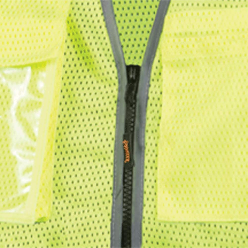 PIONEER Pioneer V1024860U-3XL Safety Vest for Men Hi Vis Reflective Mesh 9 Pockets Zipper Orange Yellow Green