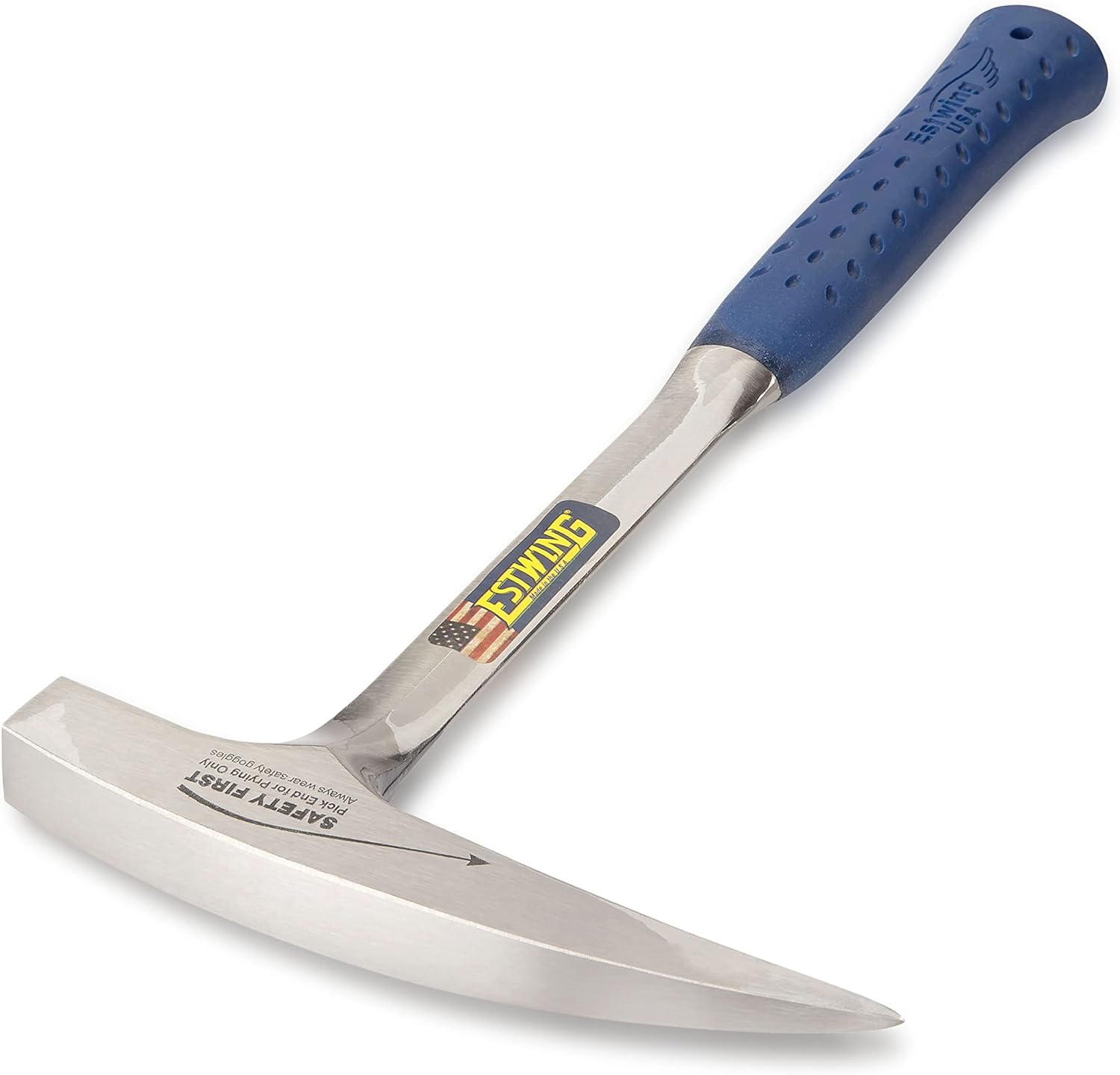 ESTWING Estwing E3-23LP Rock Pick 22 oz Geological Hammer with Pointed Tip and Shock Reduction Grip