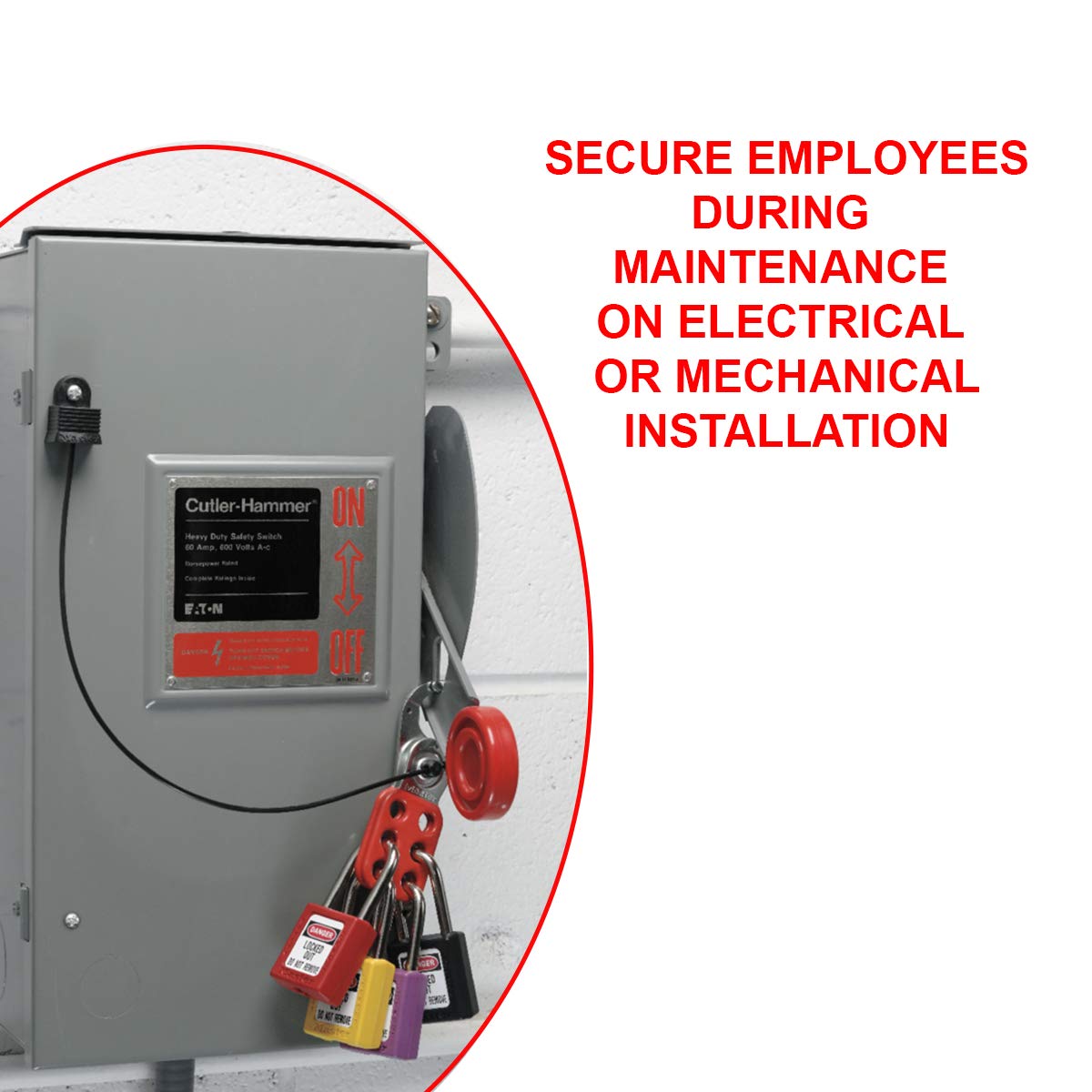 MASTER LOCK Master Lock 416 Lockout Tagout Safety Hasp Red 1 Inch Jaw Diameter