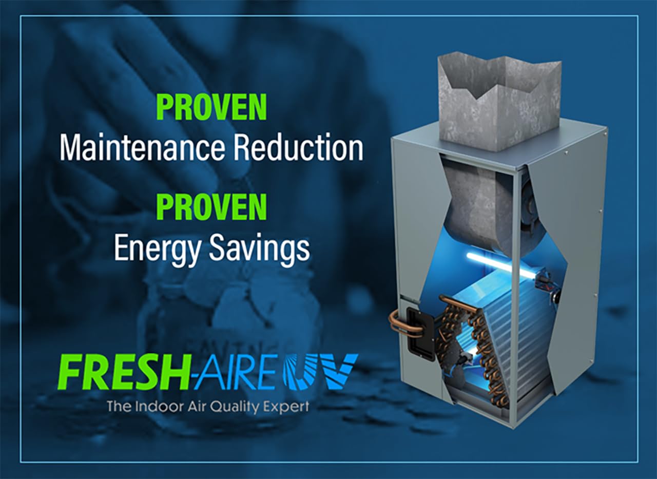 FRESH-AIRE UV Fresh-Aire UV TUV-APCO-ER APCO Carbon Cell Matrix HVAC UV Air Purifier with Power Cord 18-32 VAC