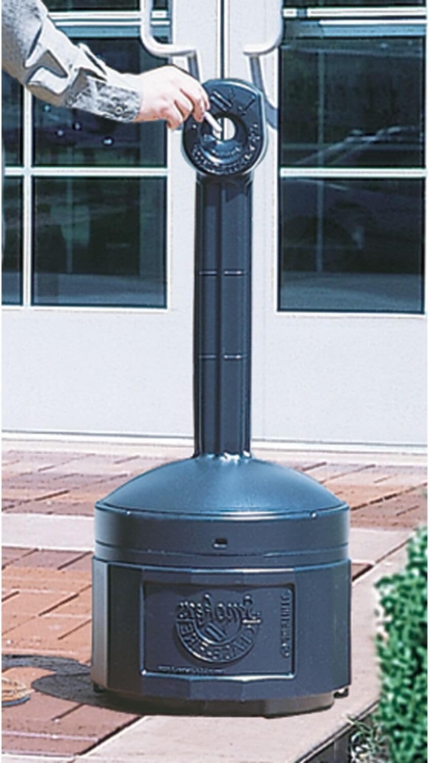 JUSTRITE Justrite 26800D Cease-Fire Deco Black Cigarette Butt Receptacle 4 Gallon