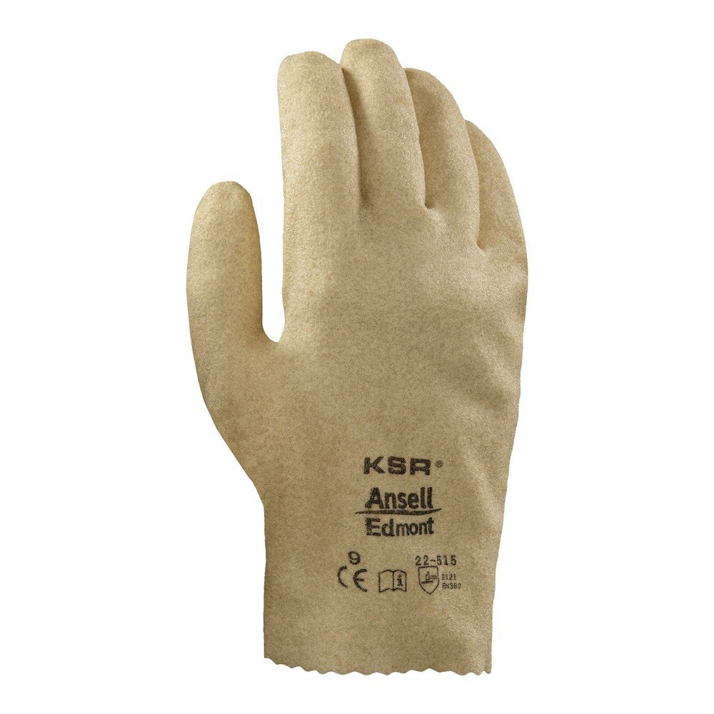 ANSELL Ansell 103290 KSR Multi-Purpose Vinyl-Coated Gloves Interlock Knit Liner Size 9 Yellow