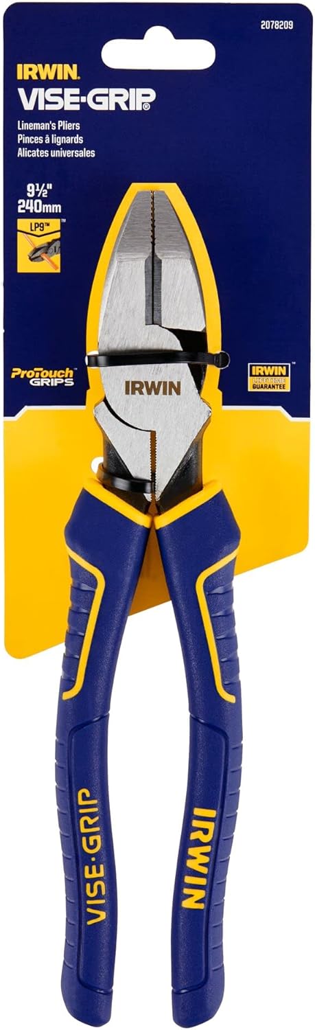 IRWIN IRWIN 2078209 VISE-GRIP Lineman's Pliers 9.5 Inches with Protouch Grip Handle