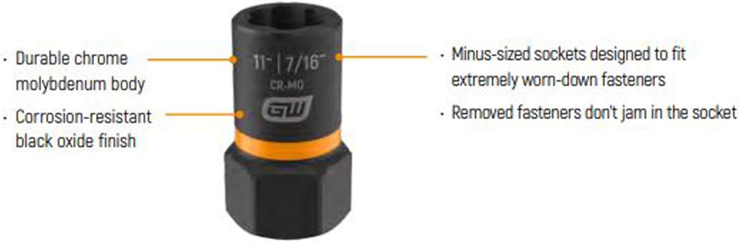 GEARWRENCH GEARWRENCH 84782 8 Pc Bolt Biter Impact Extraction Socket Set