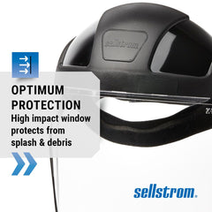 Sellstrom S32210 DP4 Face Shield with Ratchet Headgear and Anti-Fog Clear Polycarbonate Window