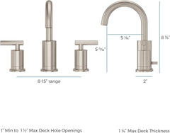 Pfister LG49-NC1C Contempra Bathroom Sink Faucet, 8-Inch Widespread, 2-Handle, 3-Hole, Replacement MPN LG49-NC1C