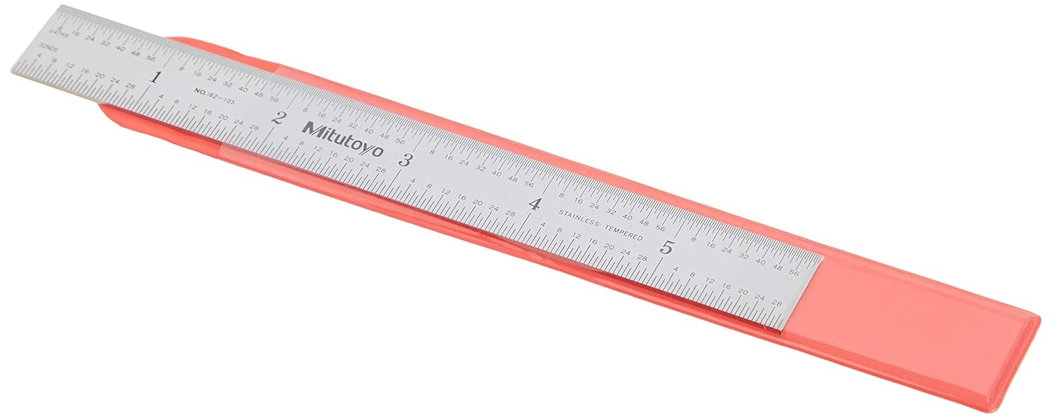 MITUTOYO Mitutoyo 182-105 Steel Rule 6 Inches Stainless Steel Satin Chrome Finish