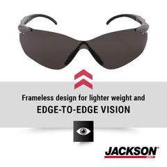 Jackson Safety 50028 SGf Safety Glasses Pack of 12 Hardcoat Anti Scratch Smoke Lenses Gunmetal Frame