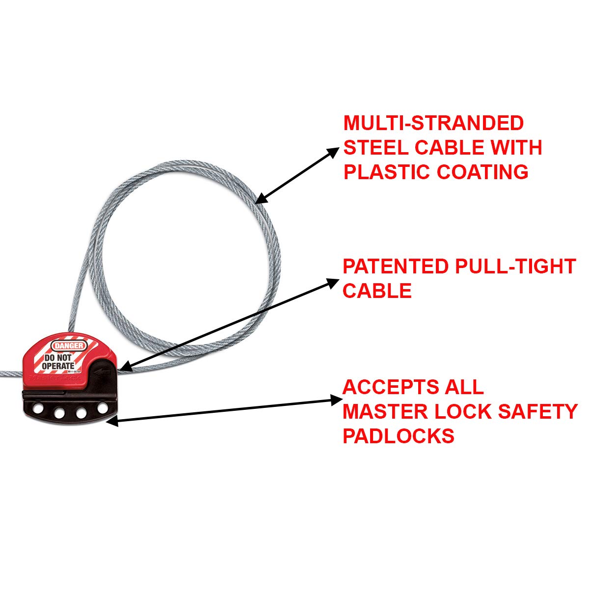 MASTER LOCK Master Lock S3921 Butterfly Valve Lockout Device with 3-ft Cable Lockout